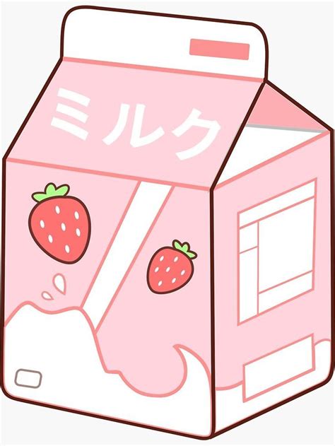 Strawberry Milk Sticker For Sale By Beereckless Cute Kawaii