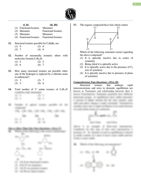 SOLUTION: Isomerism practice sheet - Studypool