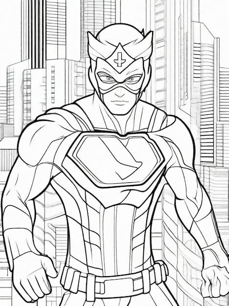 Premium AI Image | coloring page for kids Anime superhero line art