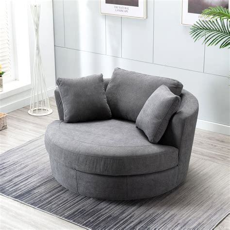 Minorca Wide Polyester Swivel Barrel Chair Foter