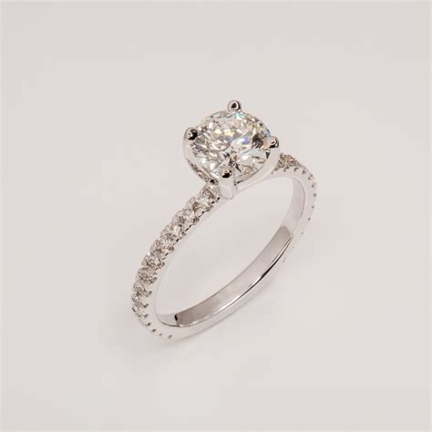 Lab Grown Round Diamond Solitaire Halo Ring 1 31cts Rebecca S Jewellers