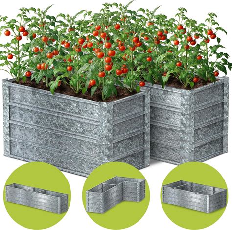 Amazon.com: CARPATHEN Modular Raised Garden Beds Kit - 8x4x2 Tall 13 in ...