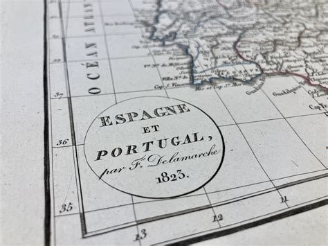 Carte Ancienne De Lespagne Et Du Portugal Par F Delamarche Votre