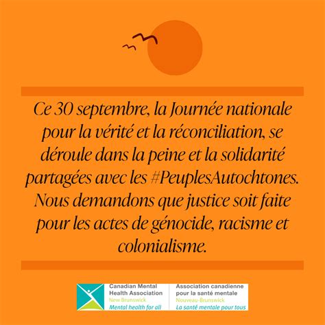 Journée nationale de la vérité et de la réconciliation CMHA Nouveau