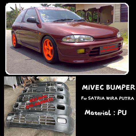 Proton Wira Satria Mivec Front Bumper Depan Material Pu Bodykit