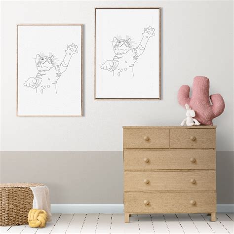 Minimalist Cat Drawing, Cat Drawing, Abstract Cat Drawing, Line Cat ...