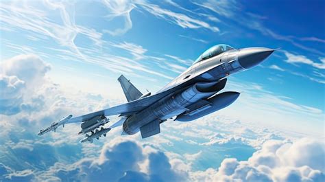 Premium Photo An Fighter Jet Flying Through The Blue Sky