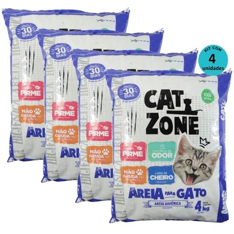 Areia Higiênica Sanitária Gatos Cat Zone 4Kg Controle Odor Submarino