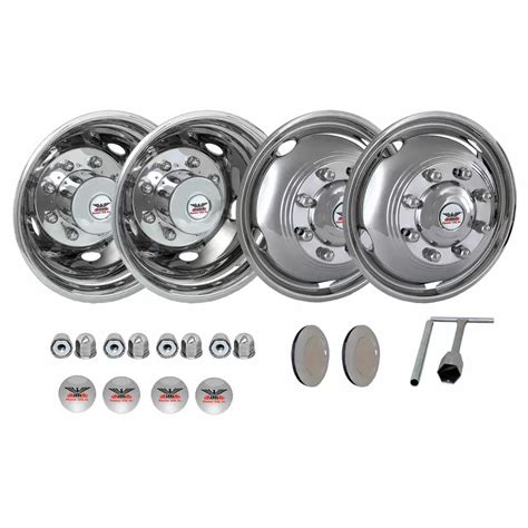 19 5 Stainless Steel Wheel Simulator Set 8 Lug Fits Ford F450 F550 2003 04 Phoenix Nf22