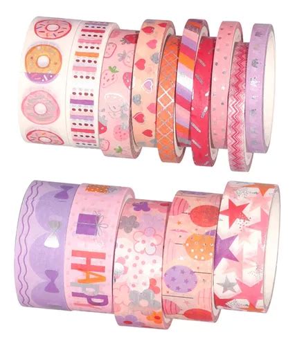 Washi Tape Set Colecci N Colorida De Cintas Adhesivas Env O Gratis