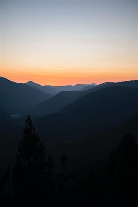 Mountains Fog Dusk Sunset HD Phone Wallpaper Peakpx