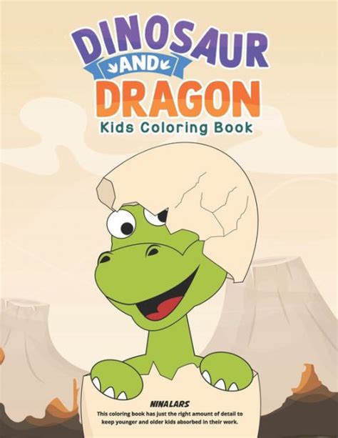 Dinosaur and Dragon: Kids Coloring Book by Nina Lars, Paperback ...