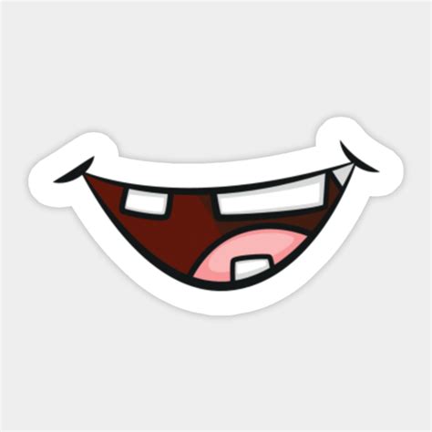 Funny Mouth Cartoon illustration - Funny Face Masks - Sticker | TeePublic