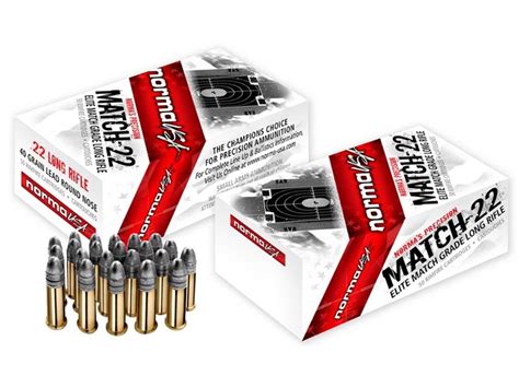 Norma Usa Match 22 22 Long Rifle 40 Gr Lead Round Nose Box Of 50