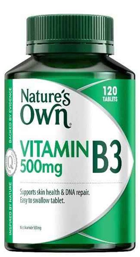 Natures Own Vitamin B3 Nicotinamide 500mg 120 Tablets