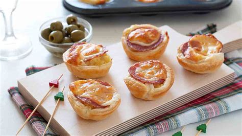 Paniers feuilletés aux pommes de terre et au salami un apéritif