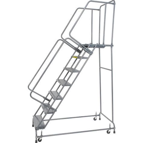 Spring Loaded Caster Ladder 7 Step Handrails Ballymore