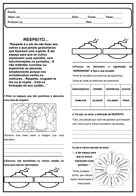Atividade De Ensino Religioso 6 Ano Sobre Valores