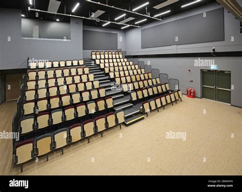 Retractable Bleacher Seating In A Newly Built School Hall In South