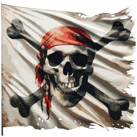 Bandera Pirata Aventuras Atrevidas Mostrando Con Orgullo Un Estilizado