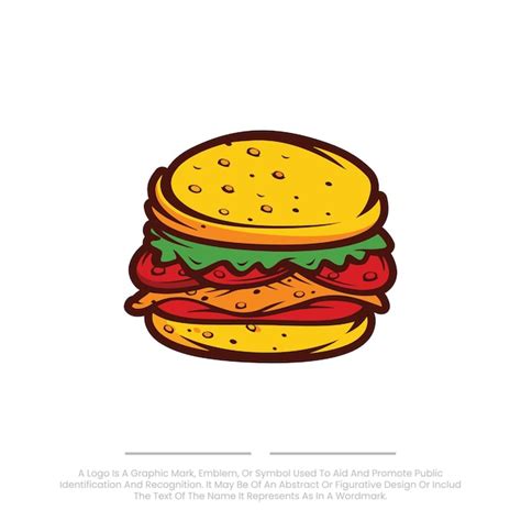 Hamburger Fast Food Vektor Logo Design Premium Vektor