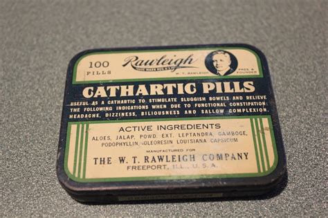 Vintage W T Rawleigh S Cathartic Pills Tin Used As Laxative 100 Pill