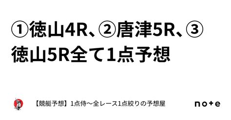 ⚔️①徳山4r、②唐津5r、③徳山5r⚔️全て1点予想⚔️｜【競艇予想】1点侍～全レース1点絞りの予想屋