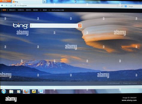 Image Of A Computer Screen Showing The Bing Search Engine Homepage