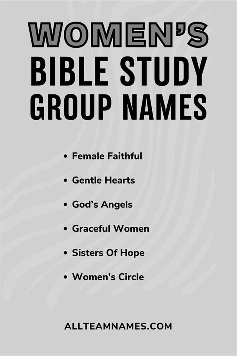 391 Fellowship Names For Bible Study Groups (Youth And Adults)