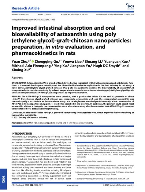 Improved Intestinal Absorption And Oral Bioavailability Of Astaxanthin