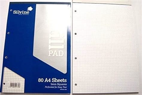 A4 Refill Pad Ruled Graph Paper Square Paper Plain Paper Silvine Refill