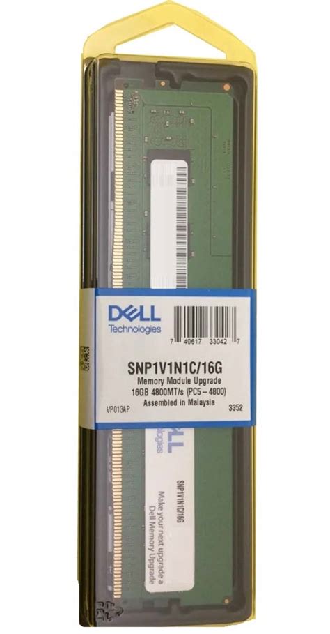 Dell Memory 16GB DDR5-4800MHz PC5-38400 ECC Registered Server RDIMM (8KIT) (SNP-M-16G-D5-4800-8KIT)