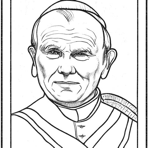 Pope Saint John Paul Ii Catholic Coloring Page