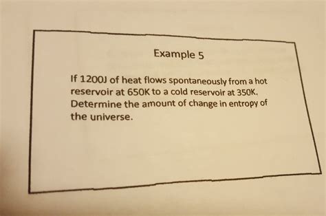 Solved Example If J Of Heat Flows Spontaneously From A Chegg