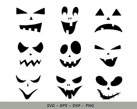 Pumpkin Face Svg, Svg Cut File, Pumpkin Face Bundle, Jack O'lantern Png ...