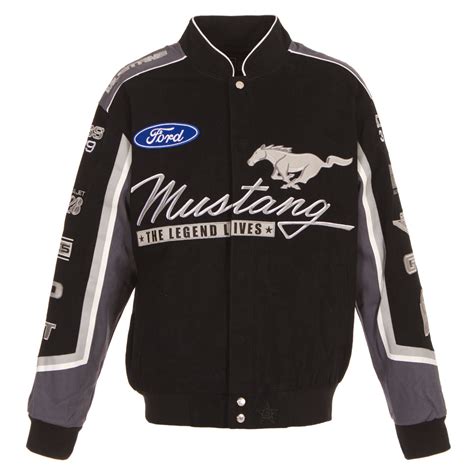 Ford Mustang Twill Jacket Black J H Sports Jackets