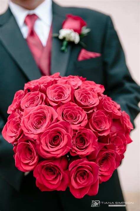 Tiana Simpson Photography: Red Rose Wedding Bouquet | Red rose bridal ...