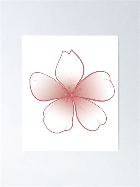 Falling White Sakura Cherry Blossom Big Sticker Full Flower Poster