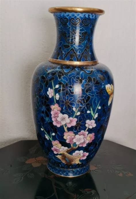 Schöne Vintage chinesische Cloisonne Vase 1ft große Prunus Etsy