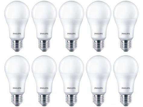 Kit Lâmpadas LED 10 Unidades Branca E27 11W 6500K Philips Bulbo