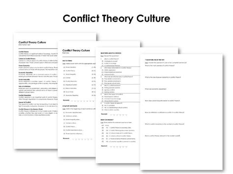 Conflict Theory Culture Docx Teaching Resources