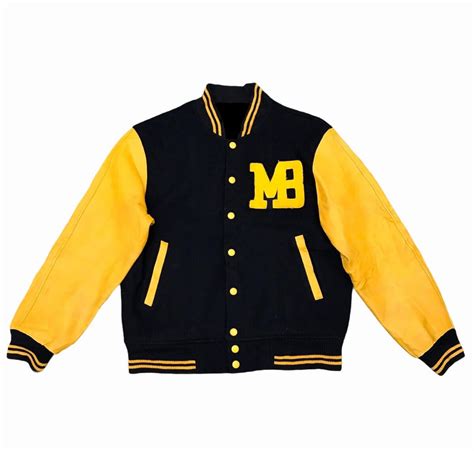 Vintage Macbeth MB Black Yellow Varsity Jacket Maker Of Jacket