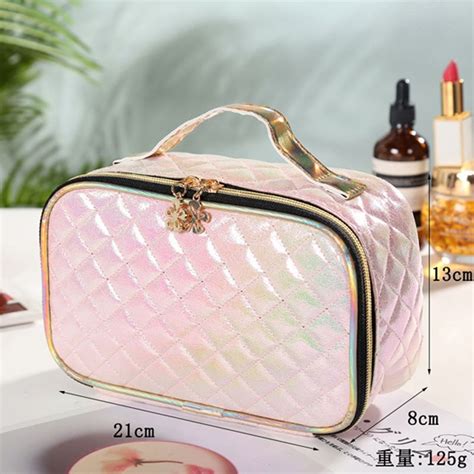 Makeup Bags Cosmetic Bags Love Pink Travel Bag Pu Hand Held Cosmeticbag