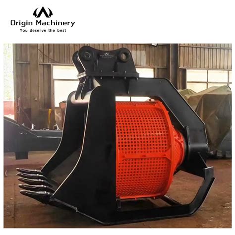 Excavator Sorting Sieve Bucket Hydraulic Rotary Screening Bucket Sandy