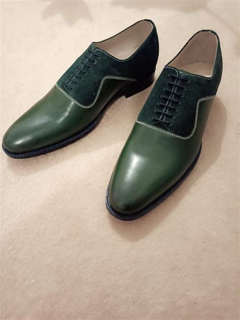 Men's Green Wedding Shoes Green Suede Leather Shoes, Men Green Dress ...