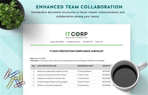 It Data Protection Compliance Checklist Template In Word Pdf Google