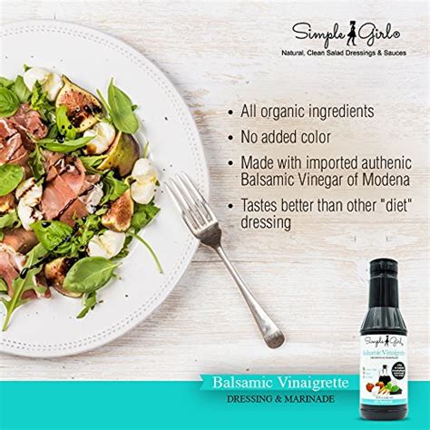 Simple Girl Organic Balsamic Vinaigrette 16 Oz Sugar Free Salad Dressing And Marinade