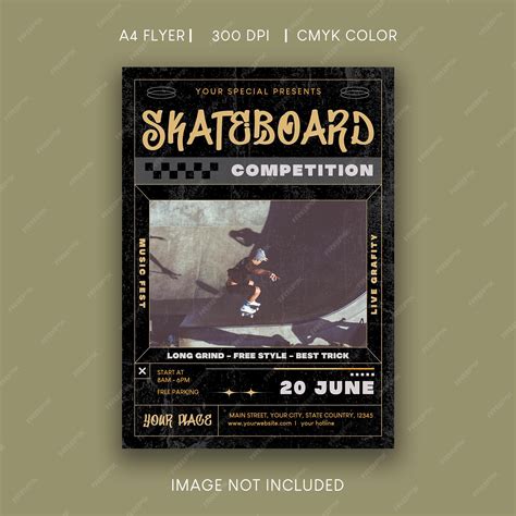 Premium Vector | Skateboard Competition Flyer