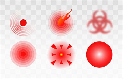 Premium Vector | Pain red circle or localization mark aching place sign ...