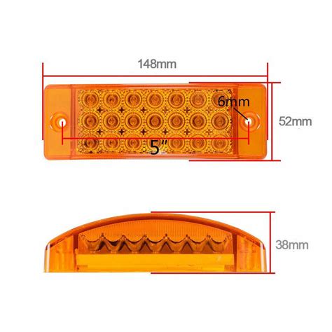 10x Amber Led 6 Side Marker Clearance Lights Rectangle Truck Trailer Camper Rv Ebay